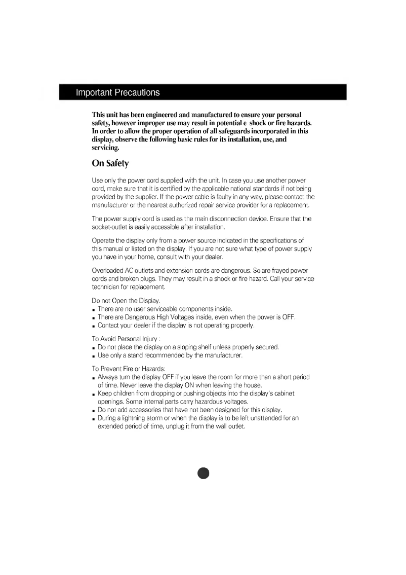 First page image of the manual for LB800H