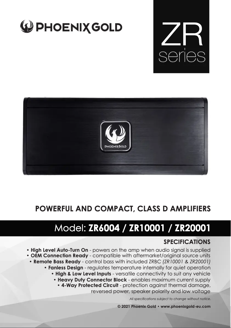 Page 1 of the manual User Manual Phoenix Gold ZR20001