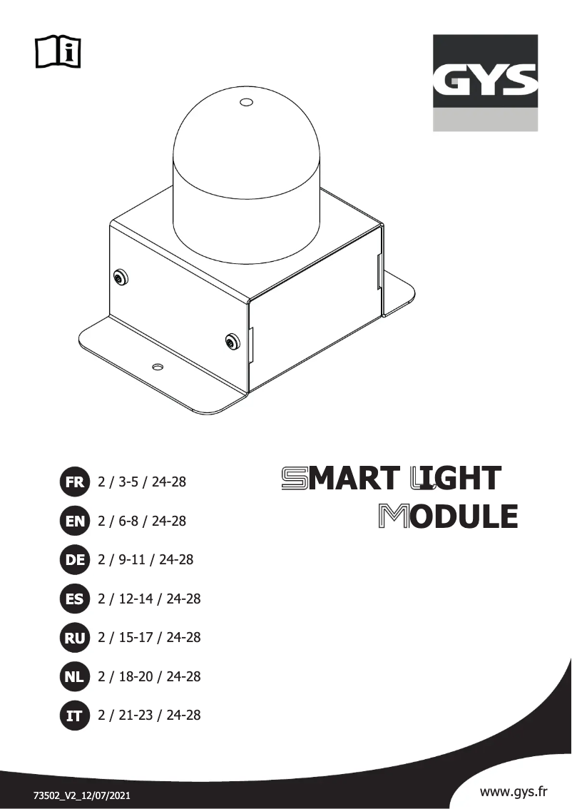 Page 1 of the manual User Manual GYS Smart Light Module