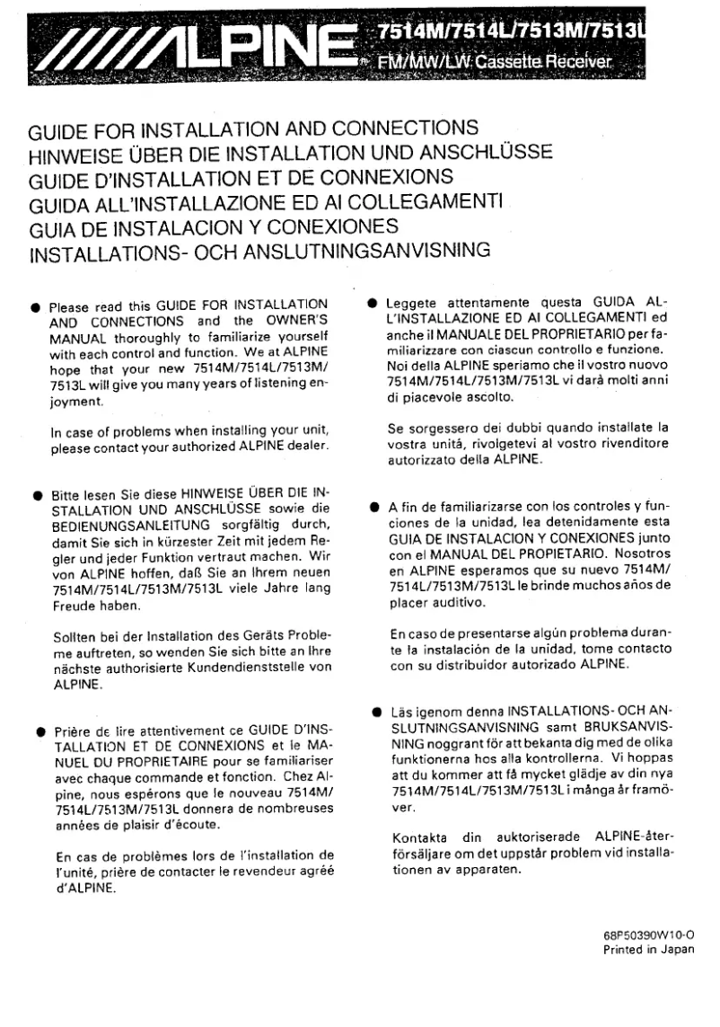 Page 1 of the manual User Manual Alpine 7514L