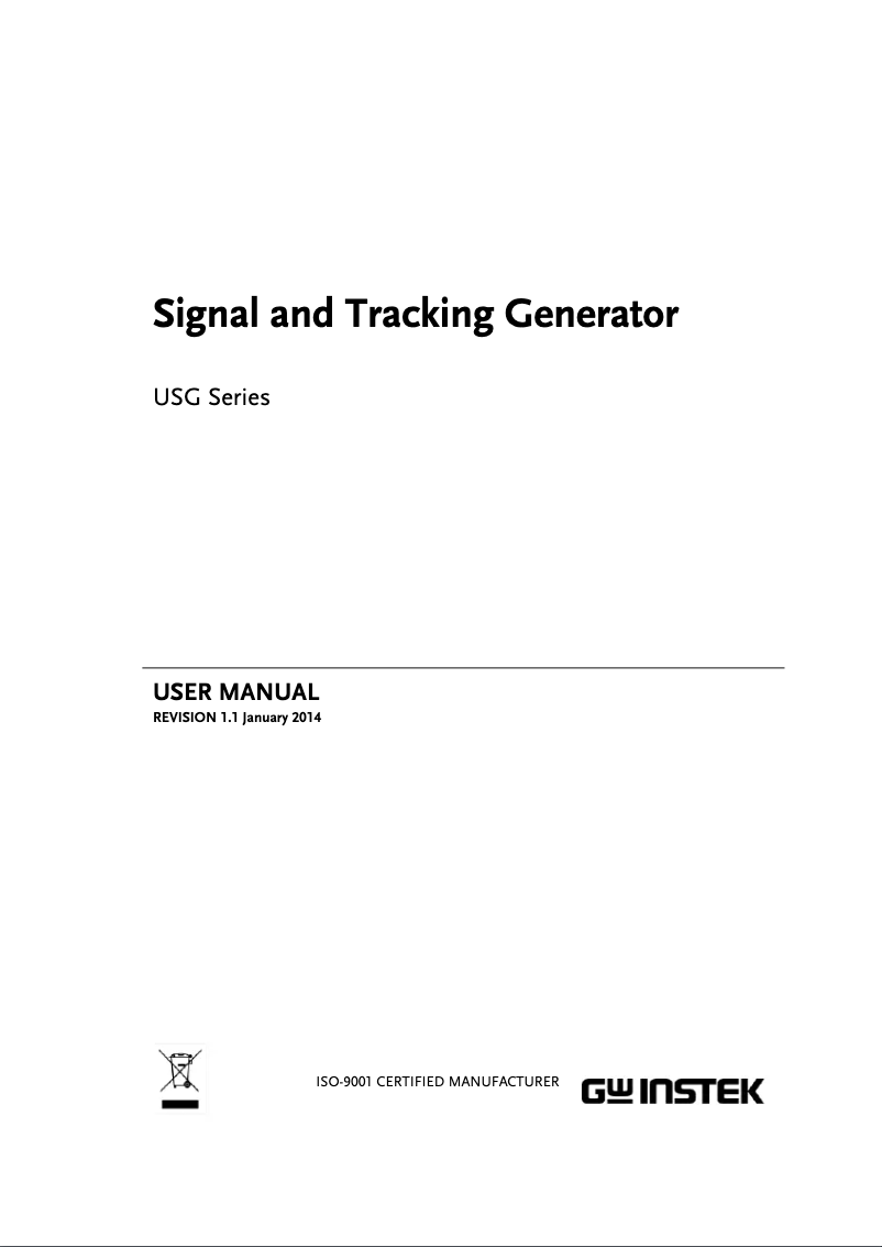 Page 1 of the manual User Manual GW Instek USG-LF44