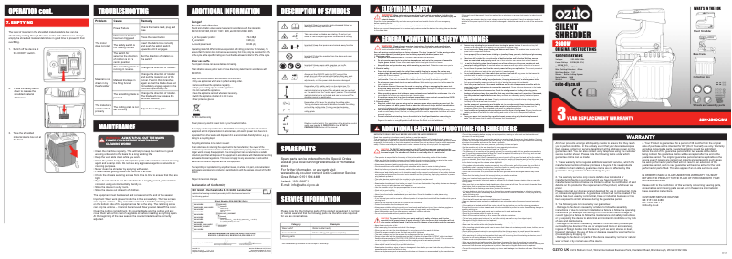 Page 1 of the manual User Manual Ozito SSH-2540CBU