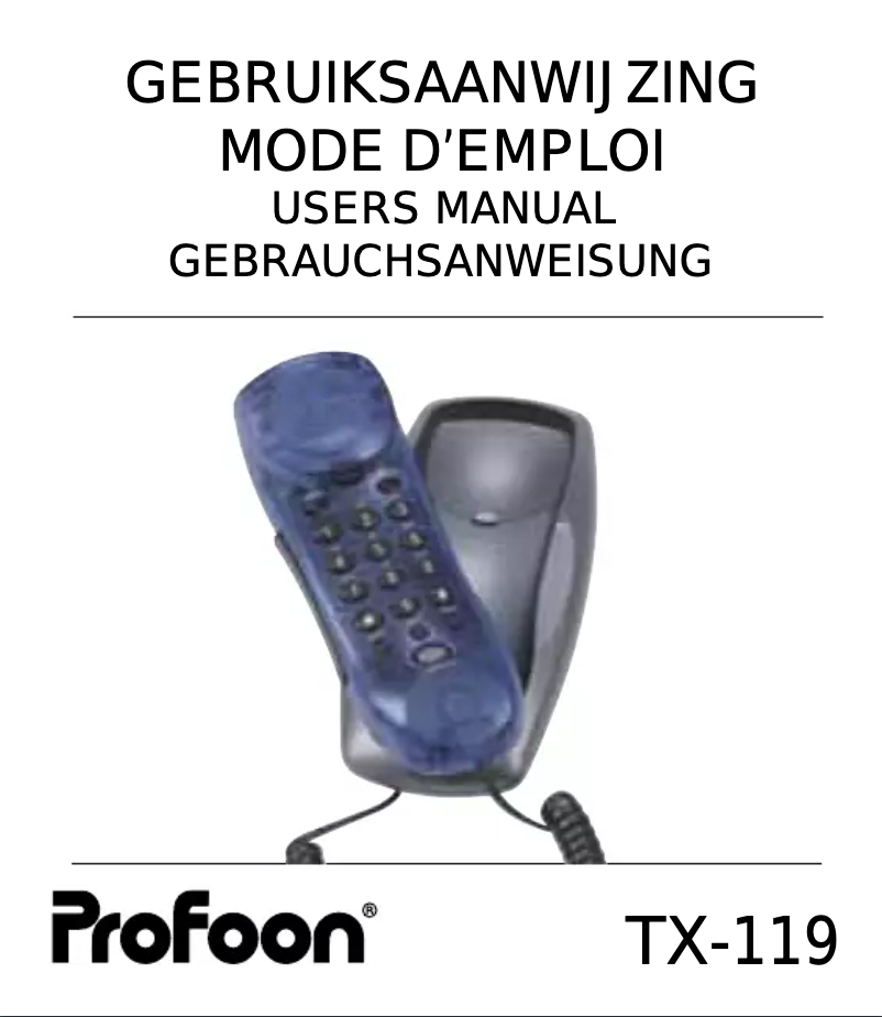 Page 1 of the manual User Manual Profoon TX-119