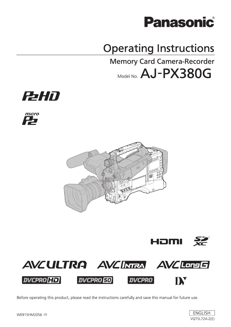 Page 1 of the manual User Manual Panasonic AJ-PX380G