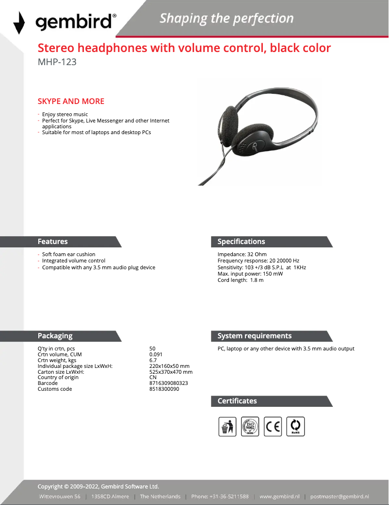 First page image of the manual for MHP-123