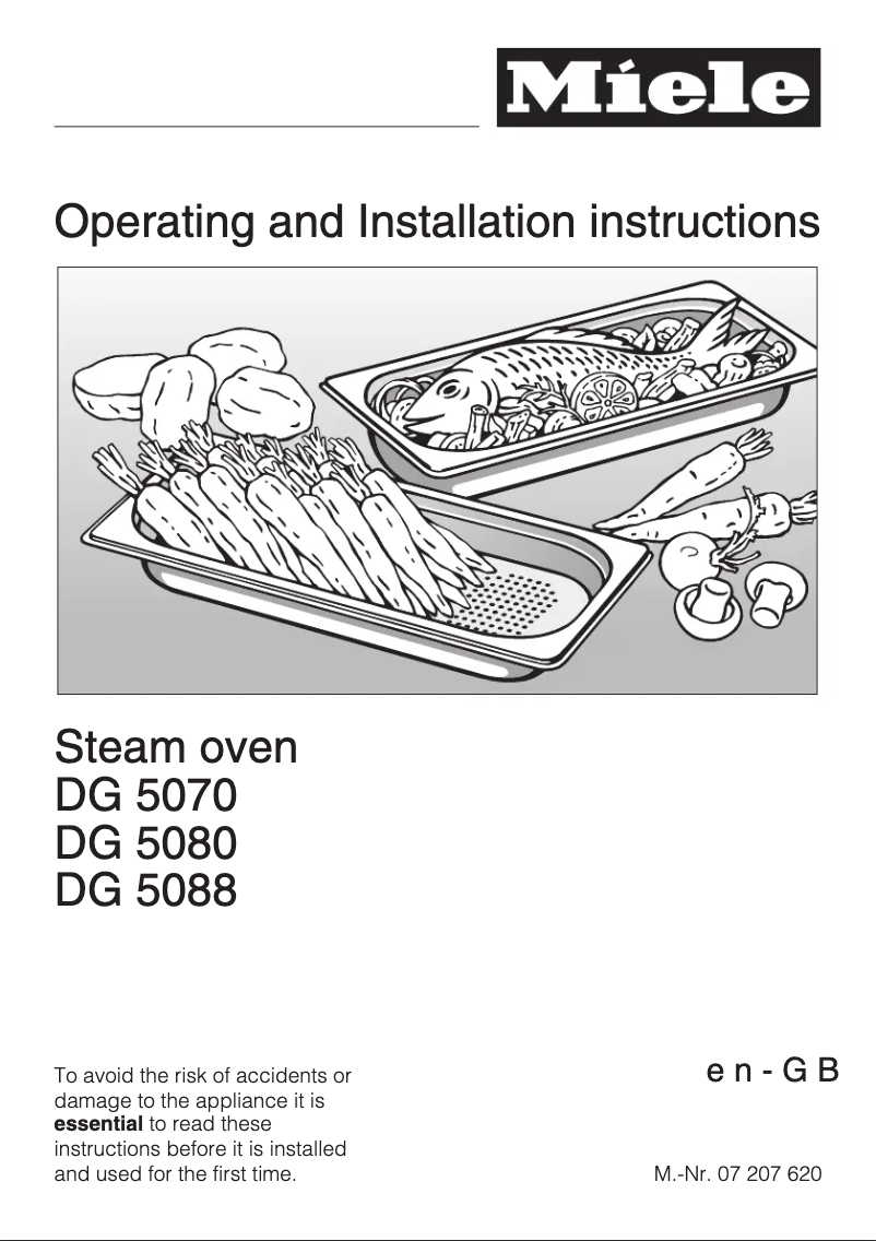 Page 1 of the manual User Manual Miele DG 5088