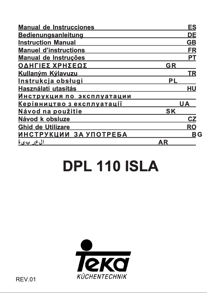 Page 1 of the manual User Manual Teka DPL 110 ILHA