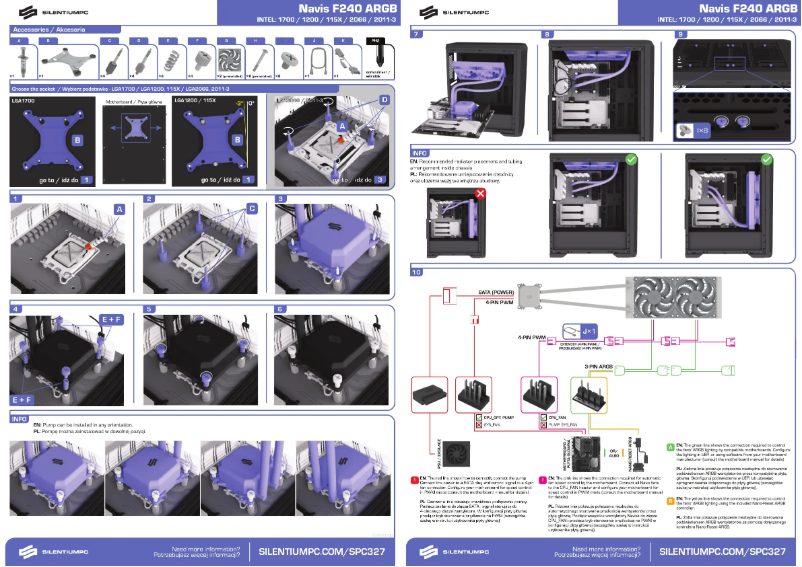 Page 1 de la notice Manuel utilisateur SilentiumPC Navis F240 ARGB
