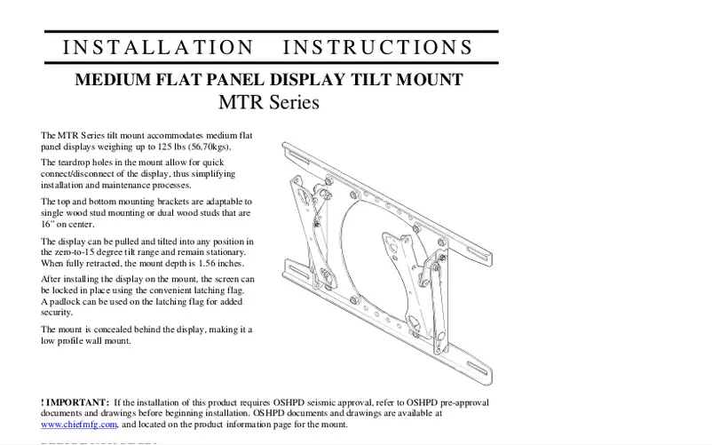 Page 1 of the manual User Manual Chief MTR6000