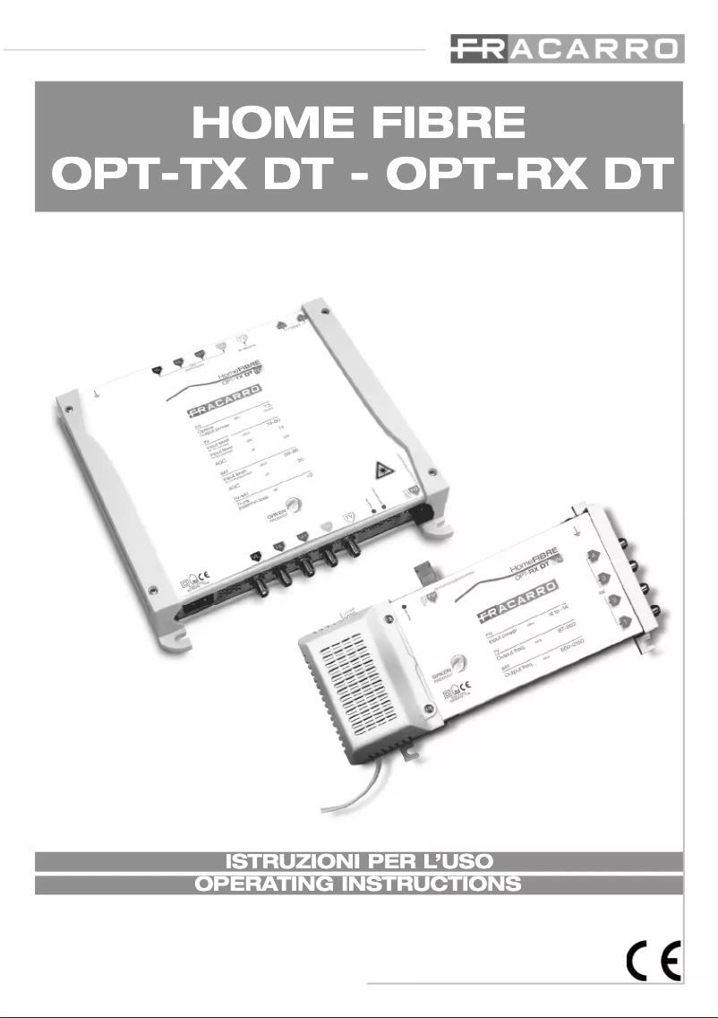 First page image of the manual for OPT-RX-Quattro