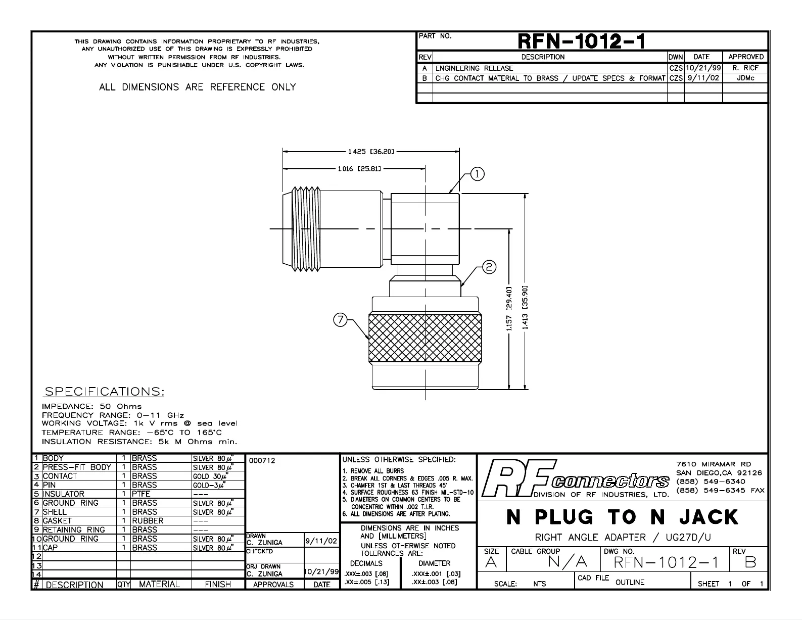 Image de la première page du manuel de l'appareil RFN-1012-1