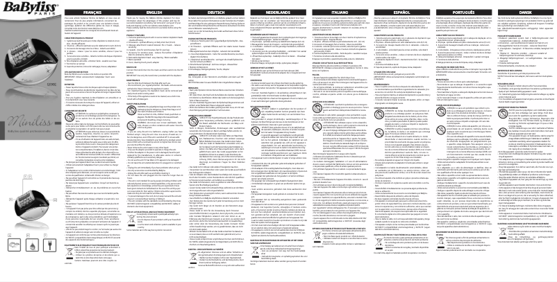 Page 1 of the manual User Manual BaByliss Miniliss G590E