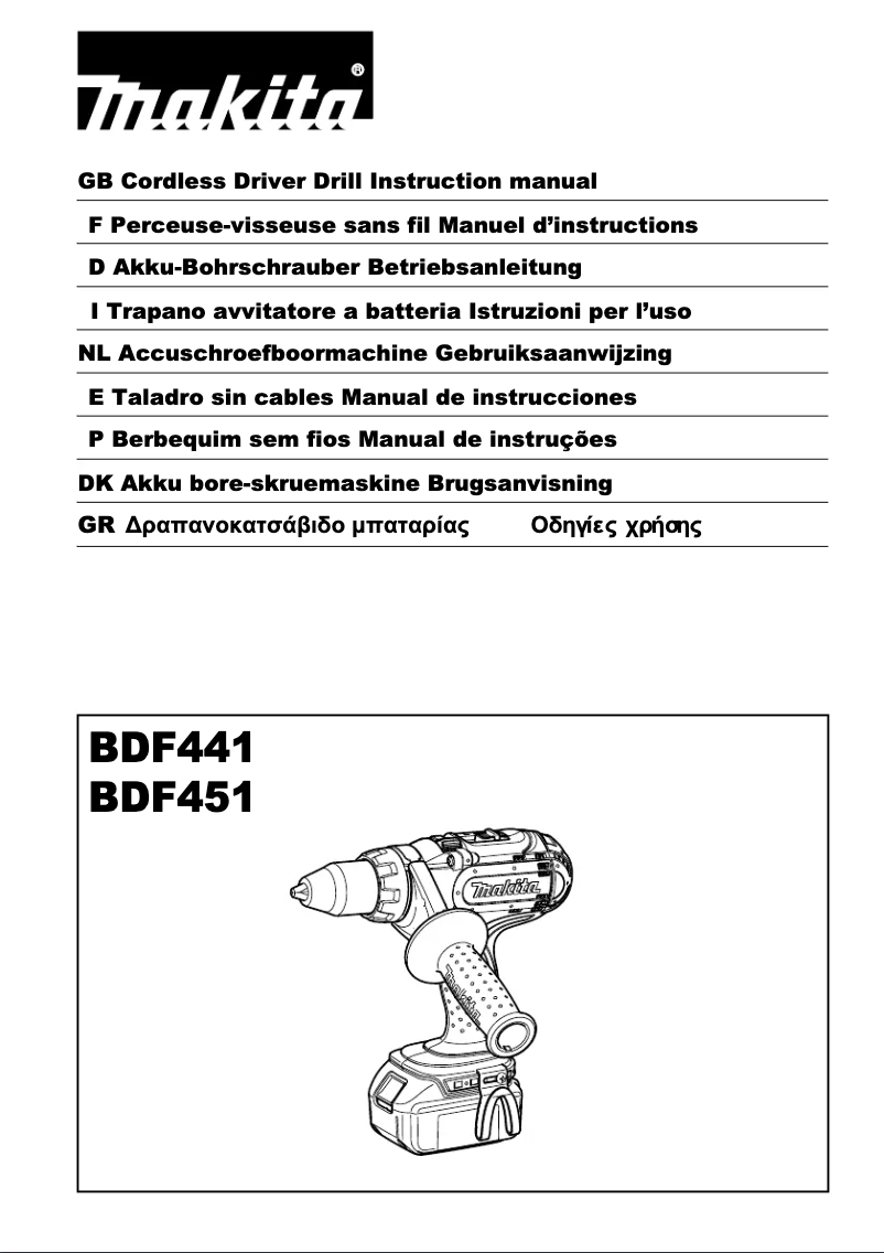 Page 1 of the manual User Manual Makita BDF451