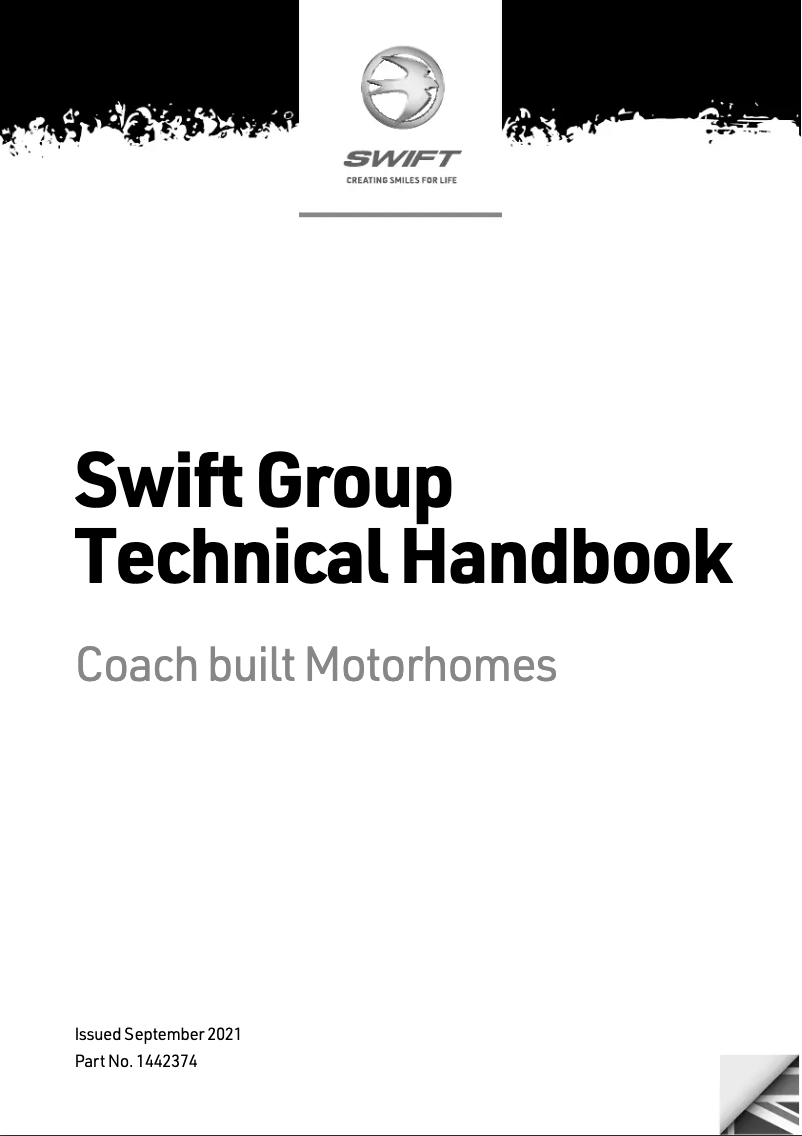 Page 1 of the manual User Manual Swift Coachbuilt (2022)