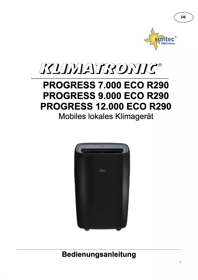 First page image of the manual for Klimatronic Progress 7.000 Eco R290