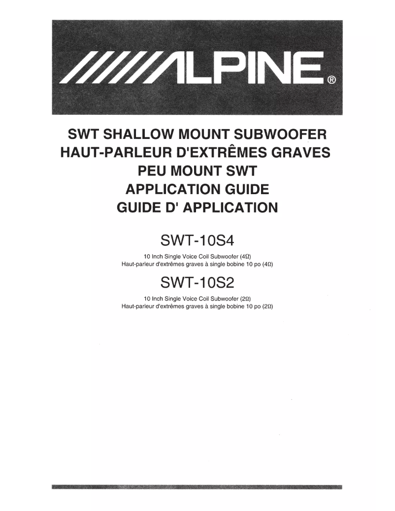 First page image of the manual for SWT-10S4