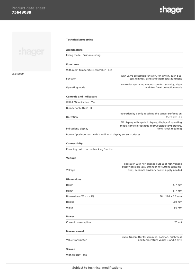 First page image of the manual for 75643039