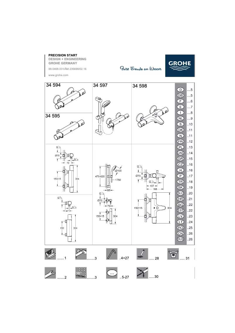 Page 1 of the manual User Manual Grohe Precision