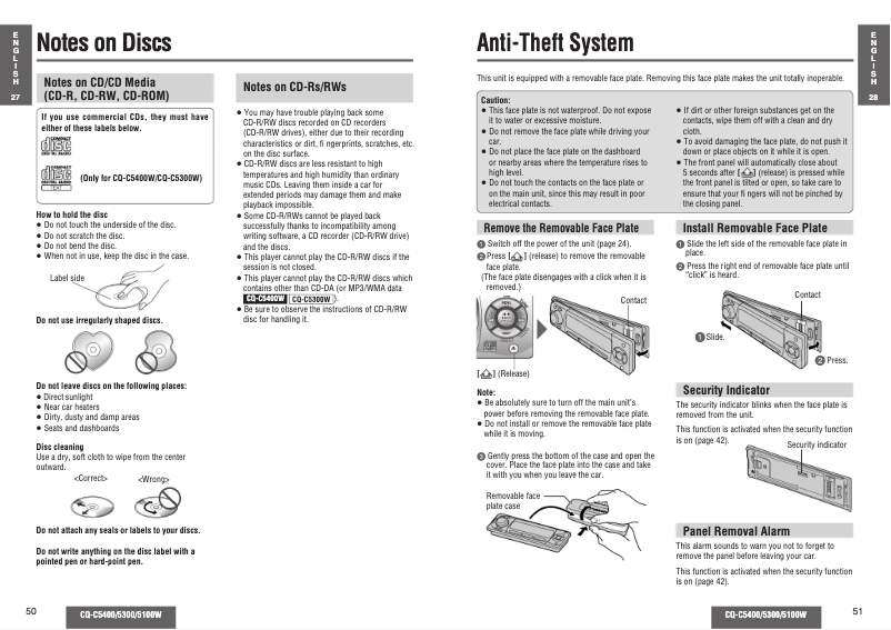 First page image of the manual for CQ-C5300W