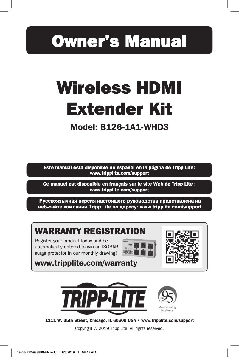 First page image of the manual for B126-1A1-WHD3