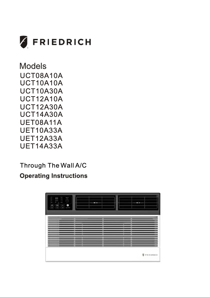 Page 1 of the manual User Manual Friedrich Uni-Fit UET08B11A