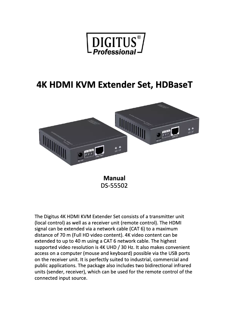 Page 1 of the manual User Manual Digitus DS-55502