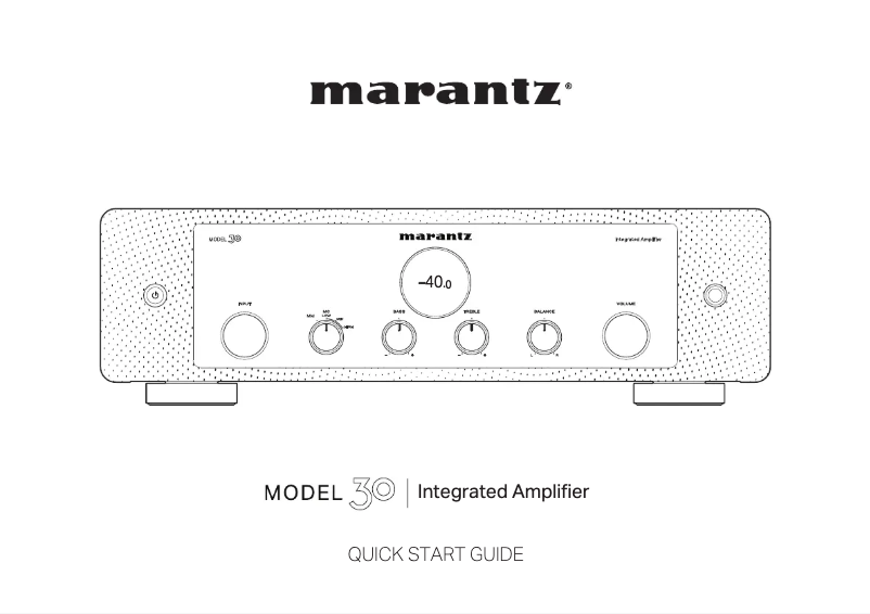 Page 1 of the manual Quick Start Guide Marantz Model 30