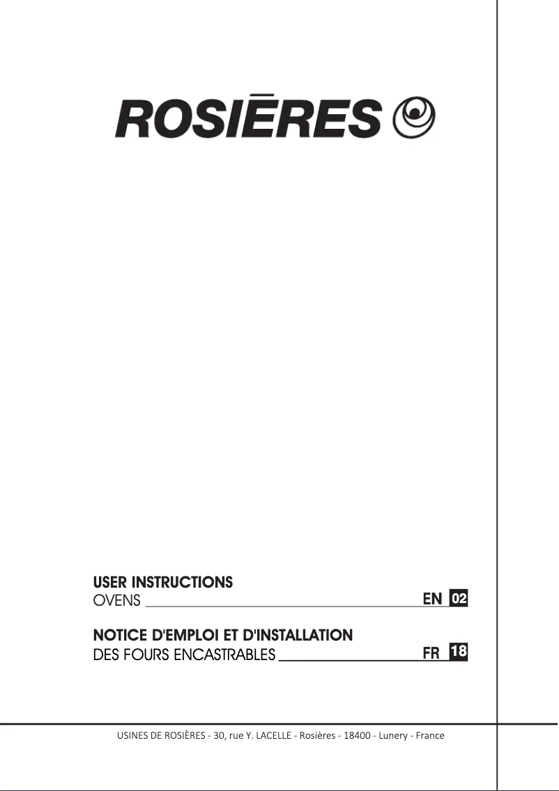 First page image of the manual for RFAZ 8550 IN