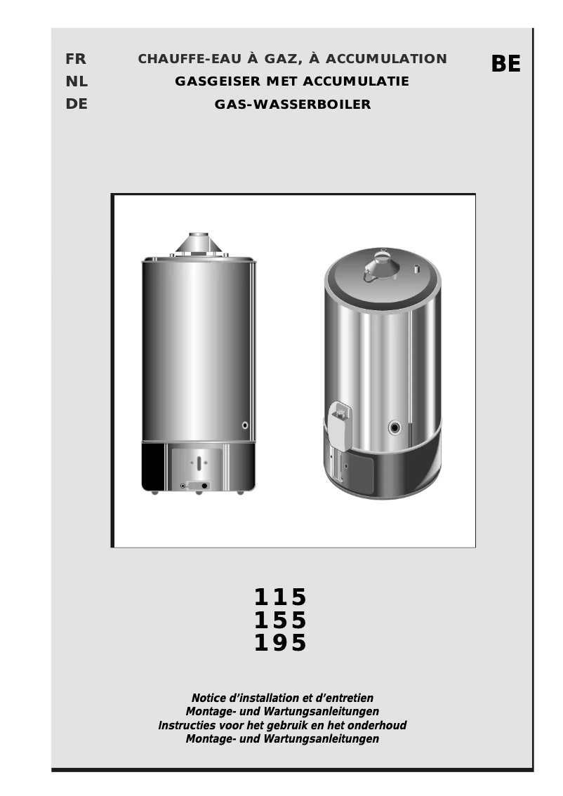Page 1 of the manual User Manual Ariston Thermo AGB 195