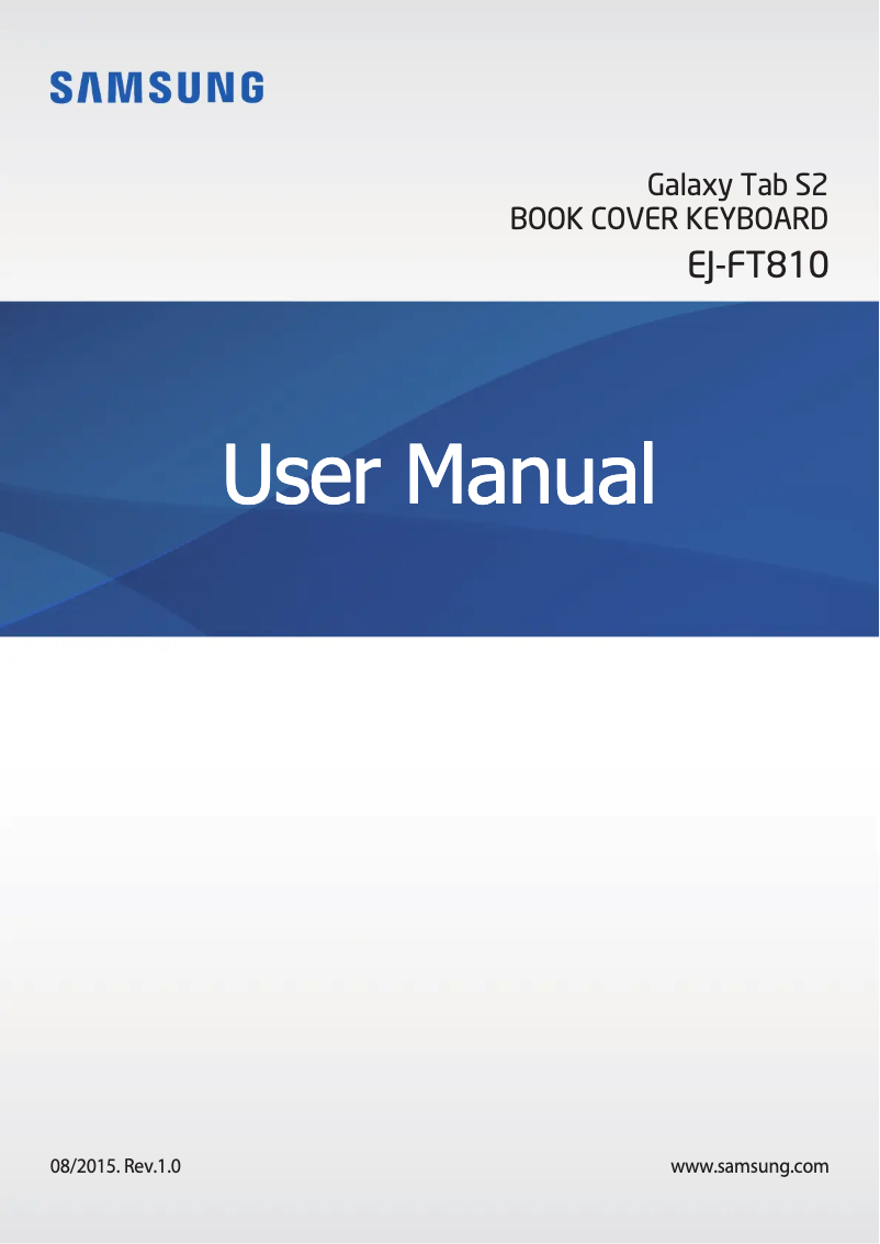 First page image of the manual for EJ-FT810YBEGSW
