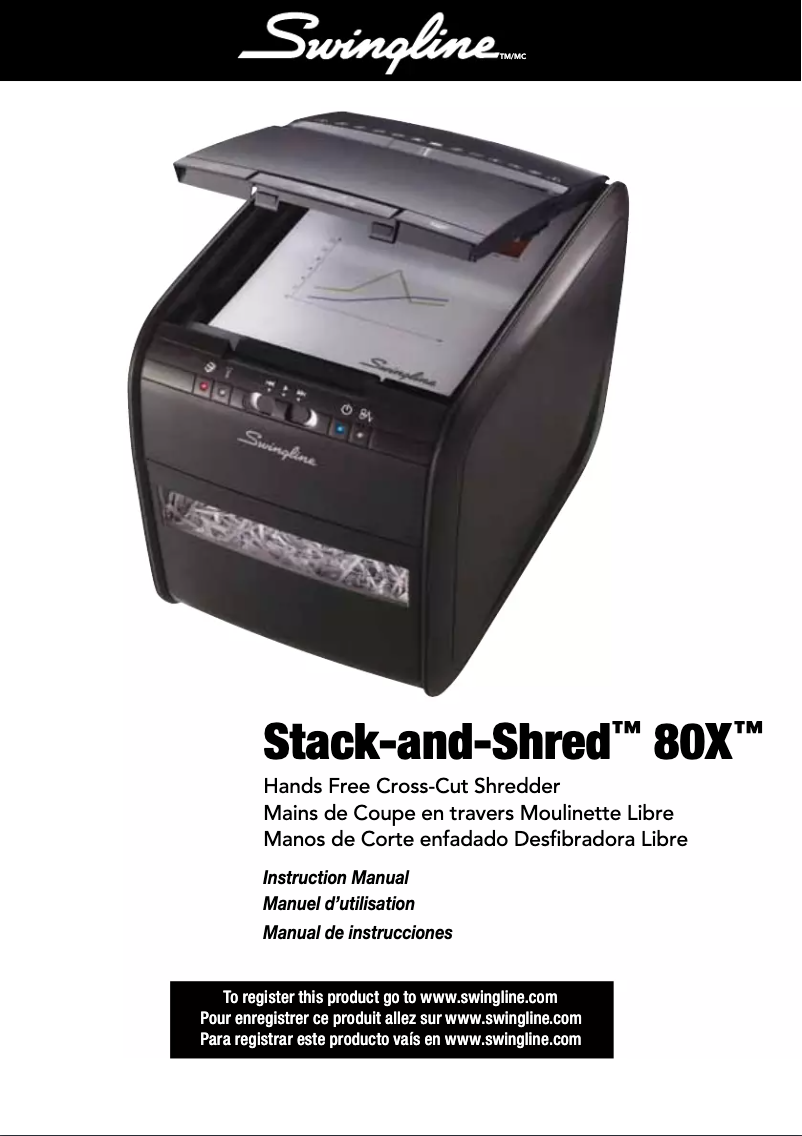 First page image of the manual for Stack-and-Shred 80X