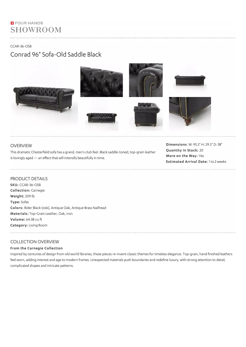 Page 1 of the manual User Manual Four Hands CCAR-36-OSB