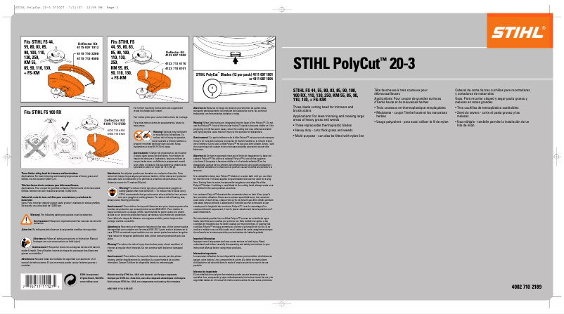 First page image of the manual for PolyCut 20-3