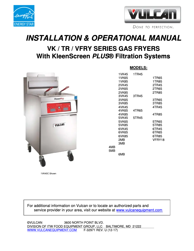 Page 1 of the manual User Manual Vulcan TR85