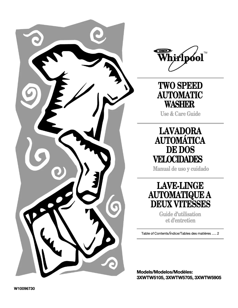 First page image of the manual for 3XWTW5105