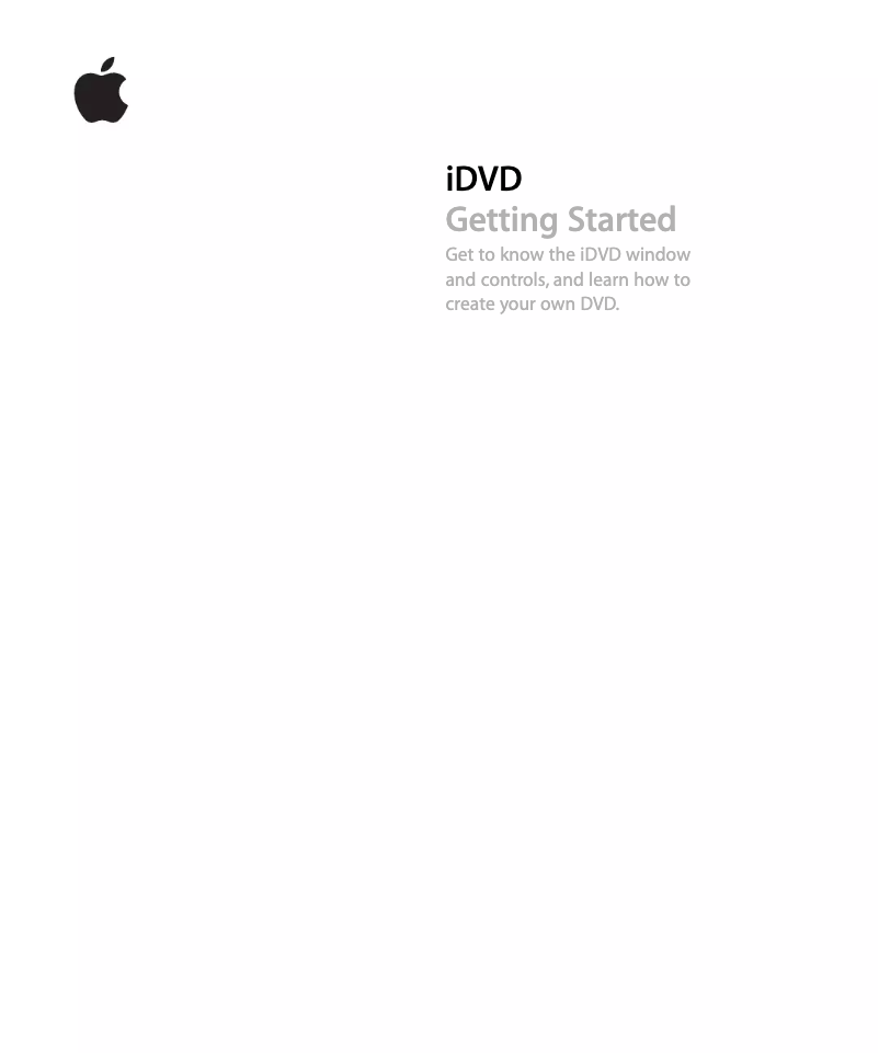 First page image of the manual for IDVD 08