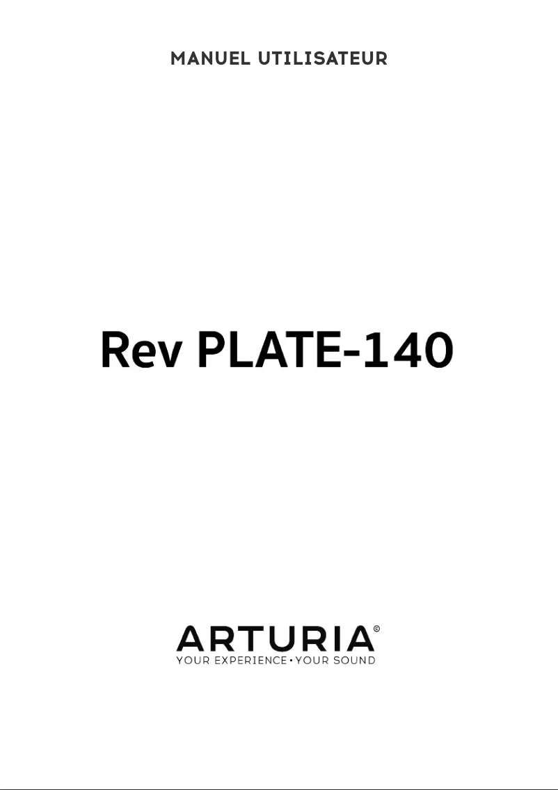 Page 1 of the manual User Manual Arturia REV Plate-140