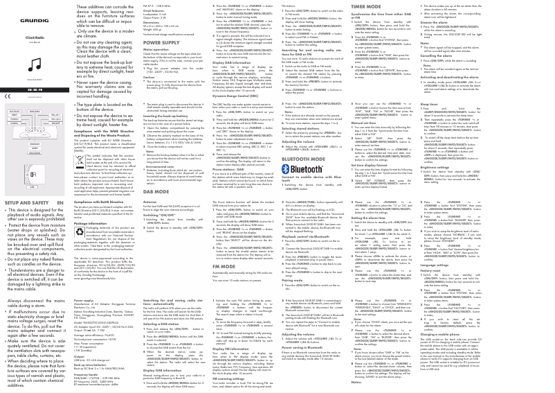 First page image of the manual for Sonoclock 3500