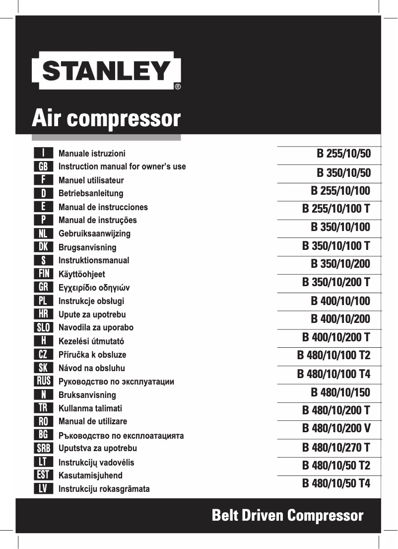 First page image of the manual for B 480/10/200 V