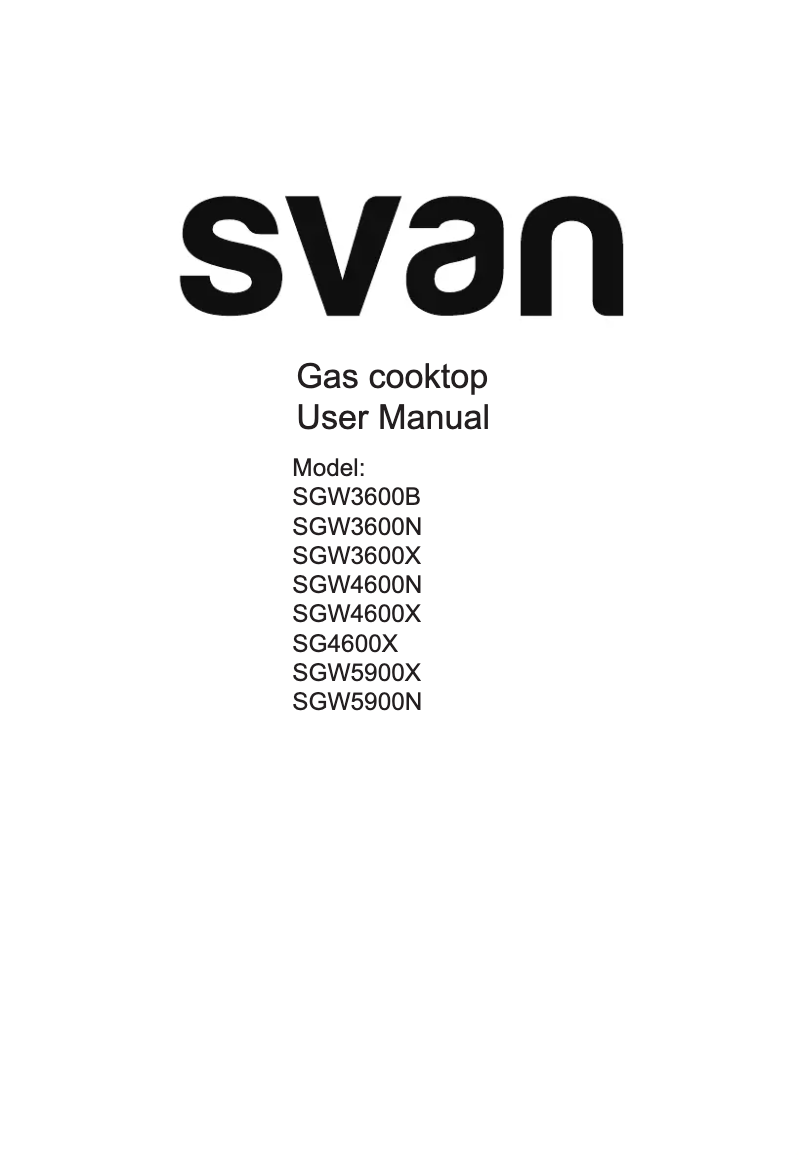 First page image of the manual for SGW5900X