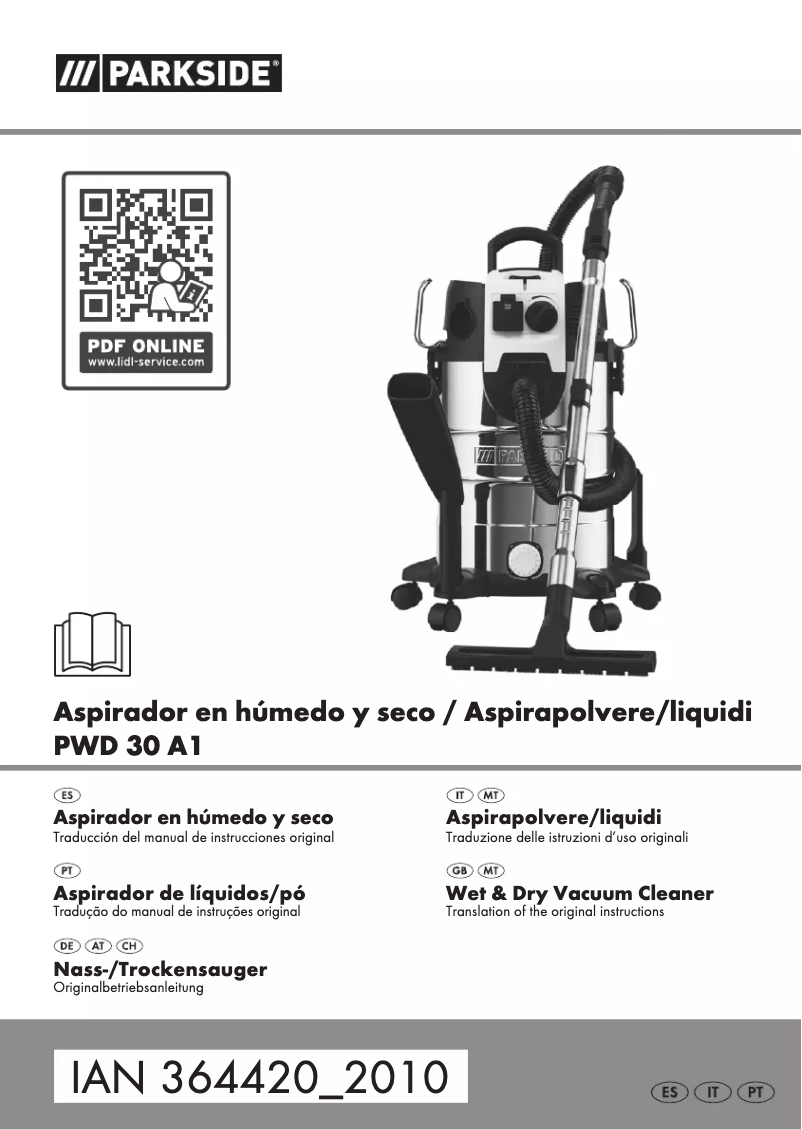 First page image of the manual for PWD 30 A1