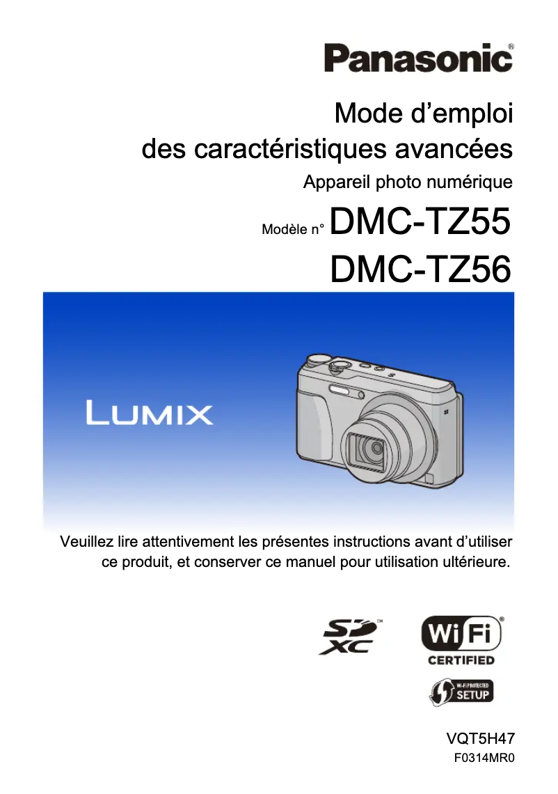 First page image of the manual for Lumix DMC-TZ56