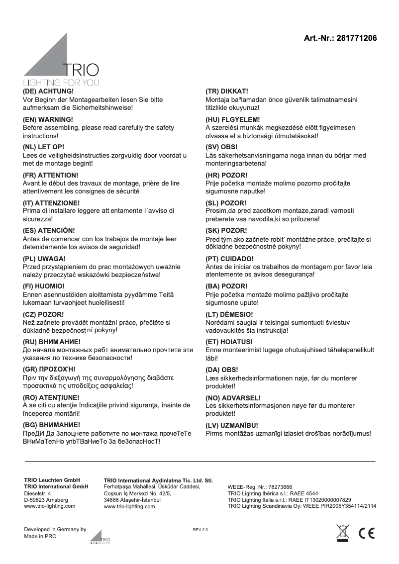 First page image of the manual for Nilo 281771206