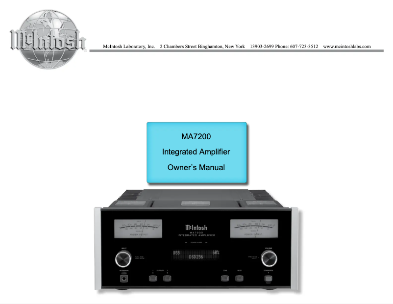 First page image of the manual for MA7200