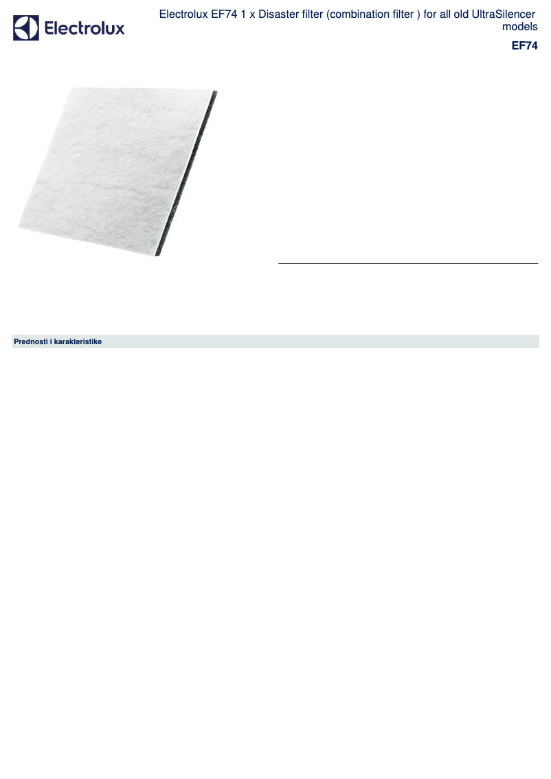 First page image of the manual for EF74