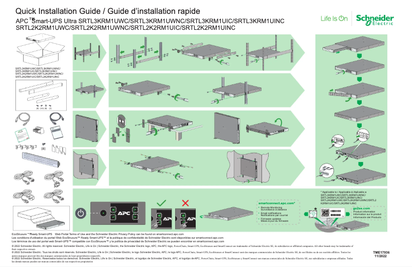 First page image of the manual for Smart-UPS Ultra SRTL2K2RM1UWNC