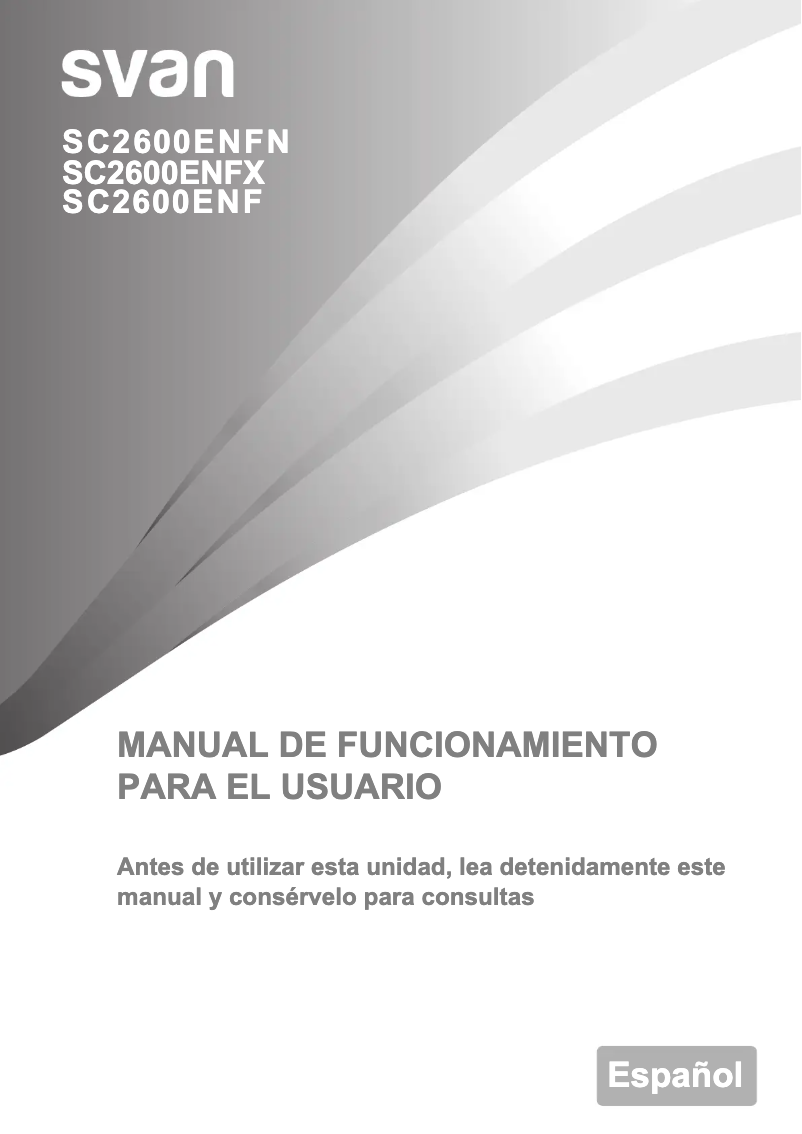 Page 1 of the manual User Manual SVAN SC2600ENF