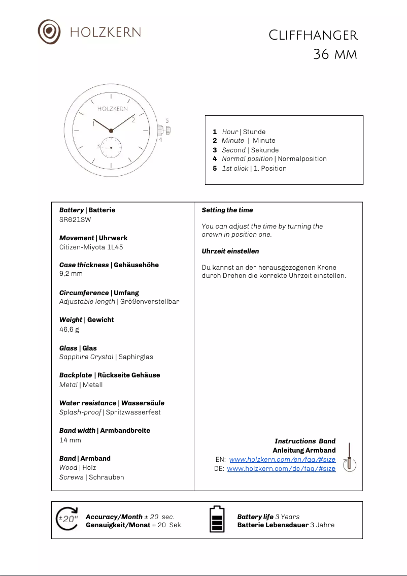 Page 1 of the manual User Manual Holzkern Kappa