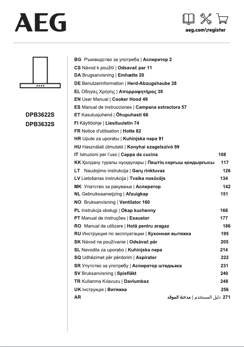 Page 1 of the manual User Manual AEG DPB3622S