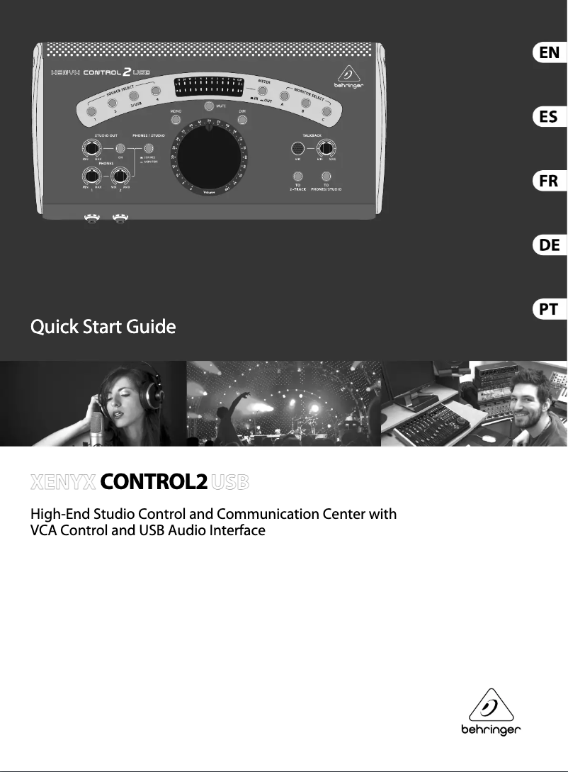 First page image of the manual for Xenyx Control2USB
